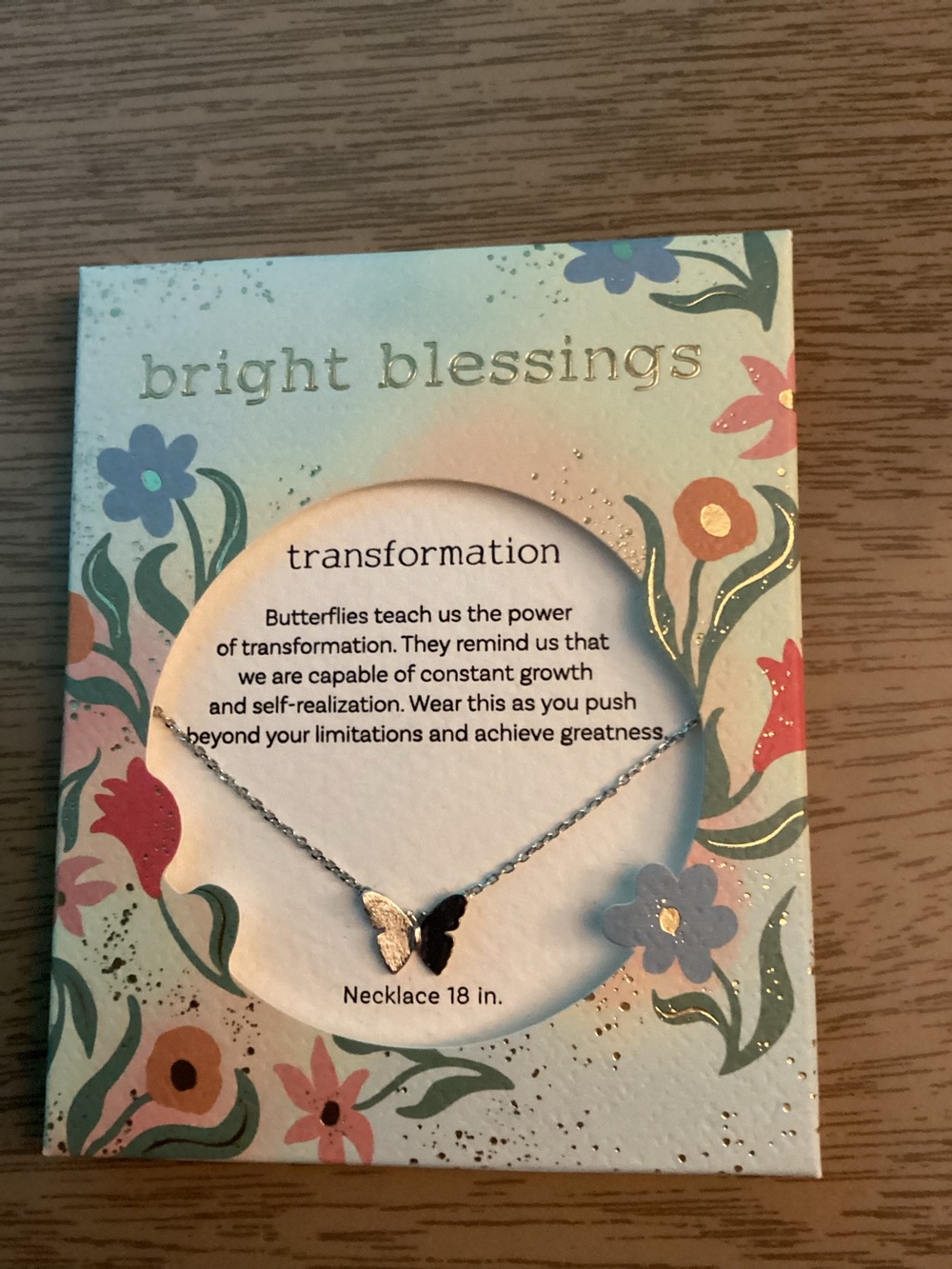 Periwinkle by Barlow Bright Blessings Silvertone Butterfly Necklace New - Picture 2 of 3